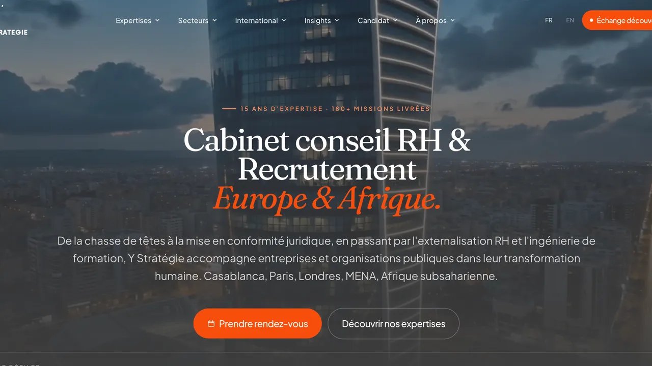 Screenshot of the Y Stratégie website