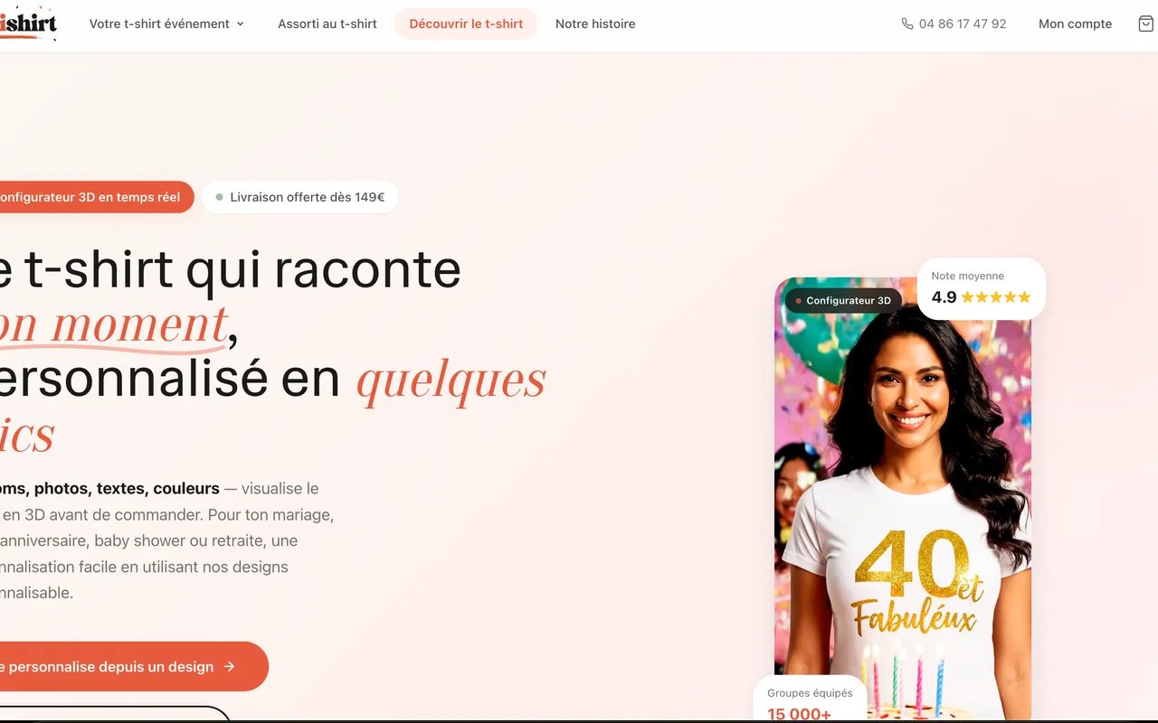 Screenshot of the Festishirt website