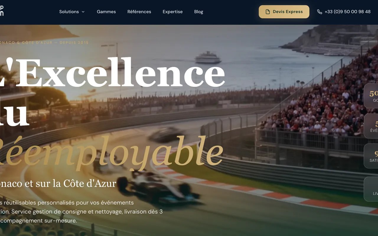 Screenshot of the MonacupGreen website