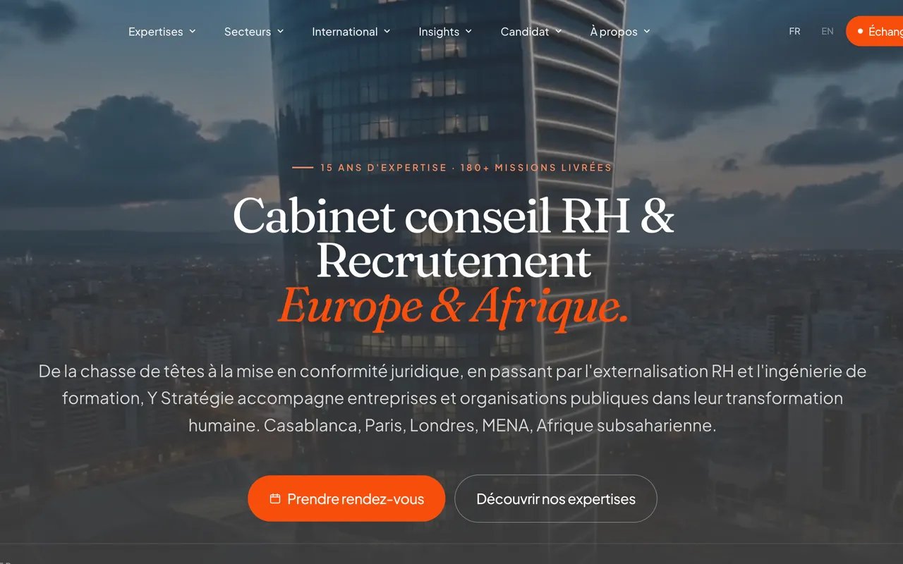 Screenshot of the Y Stratégie website